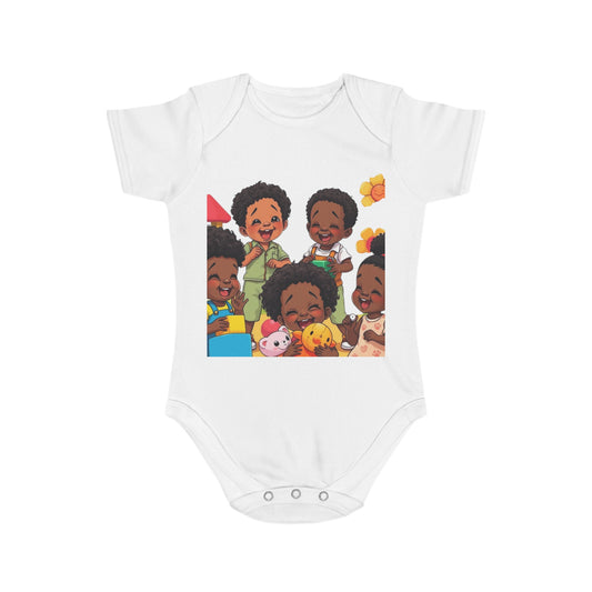 Cute Babies Playtime Short Sleeve Baby Bodysuit - Fun & Adorable Outfit for Little Ones