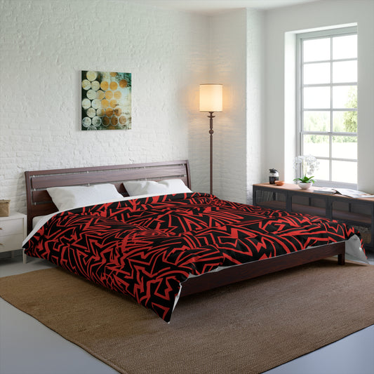 Bold Geometric Comforter, Cozy Bedding for Modern Rooms, Abstract Art Blanket, Vibrant Bedroom Decor, Unique Gift Idea